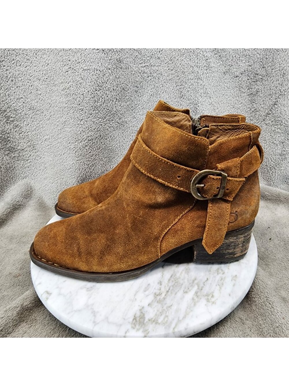 Born Shoes Womens Size 9 M/W Brown Suede Side Zip Ankle Boots *Read*
